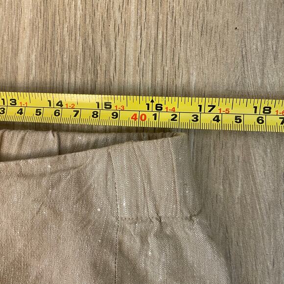 J.Jill Linen Stretch Pants Women’s Medium Beige Ankle Pull On Comfort Blend - Picture 4 of 9